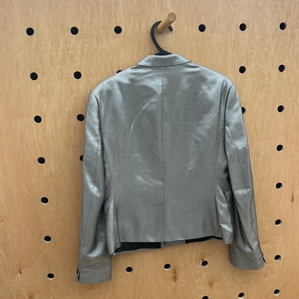 ASOS Metallic Silver Cropped Blazer